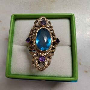 Nicky Butler Large Topaz And Amethyst Statement Ring